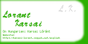 lorant karsai business card