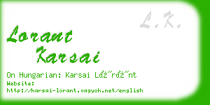 lorant karsai business card